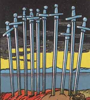Zehn der Schwerter - Tarot Karte Deutung und Bedeutung