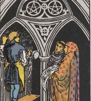 Drei der Münzen - Tarot Karte Deutung und Beschreibung