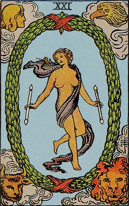 Die Welt - Tarot Karte Bedeutung - Rider Waite